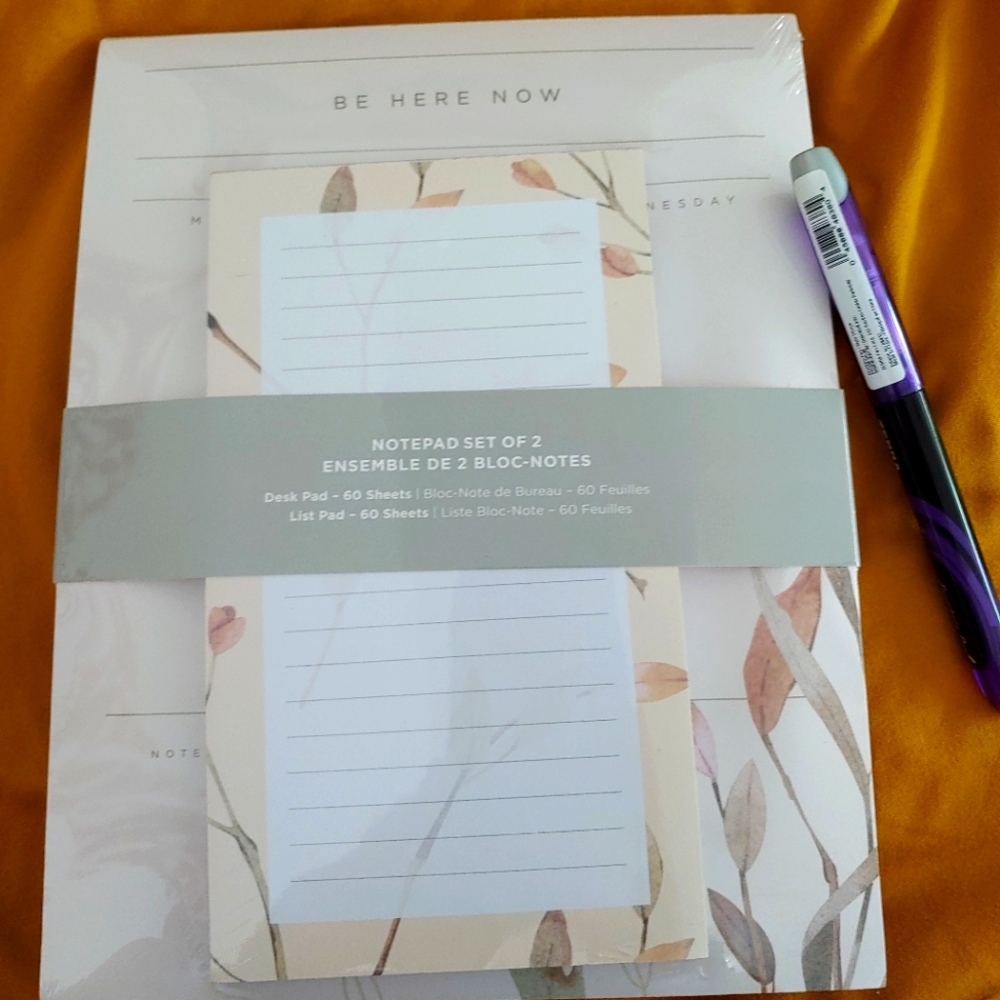 NotePad Set (Daily Planner Pad and List Pad) & Fountain Pen